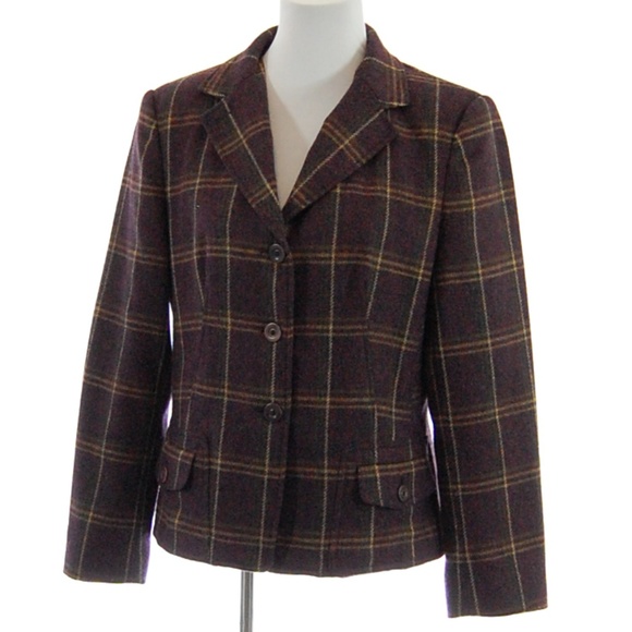 Talbots Jackets & Blazers - Talbots 100% Wool Plaid Jacket / Blazer